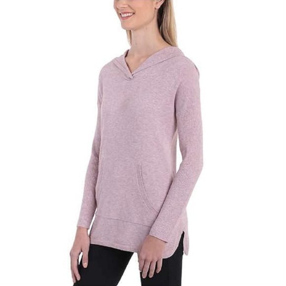 Cyrus Ladies' Drop Shoulder Ribbed Hem Pullover Hoodie Top Orchid Heather Size M - Picture 9 of 16
